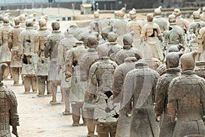 XIAN, CHINA - MAY 24, 2018: The Terracotta Army warriors at the